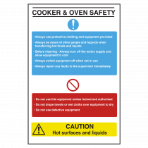 Cooker and Oven Safety Sign