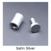 Satin Silver - 13mm Stand Off Wall Fixings - Pack of 4