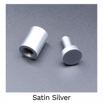 Satin Silver - 19mm Stand Off Wall Fixings - Pack of 4