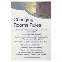 Changing Room Rules Notice