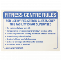 Fitness Centre Rules Sign