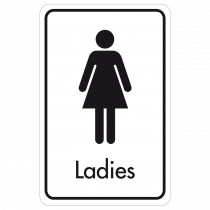 Large Ladies Door Sign - Black on White 