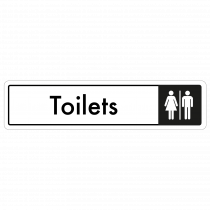 Toilets Door Sign - Black on White 