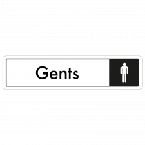 Gents Door Sign - Black on White 