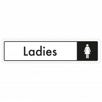 Ladies Door Sign - Black on White 