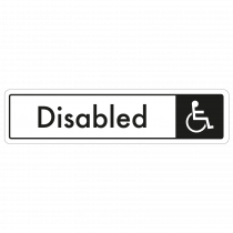 Disabled Door Sign - Black on White 