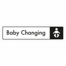Baby Changing Door Sign - Black on White 