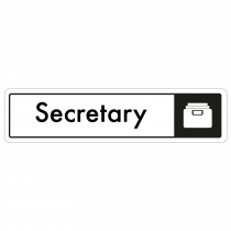 Secretary Door Sign - Black on White 