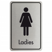 Large Ladies Door Sign - Black on Silver