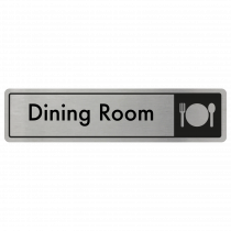 Dining Room Door Sign - Black on Silver 