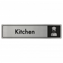 Kitchen Door Sign - Black on Silver