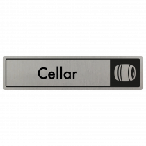 Cellar Door Sign - Black on Silver