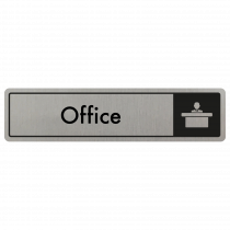 Office Door Sign - Black on Silver