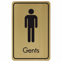 Large Gents Door Sign - Black on Gold