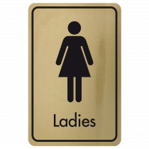 Large Ladies Door Sign - Black on Gold