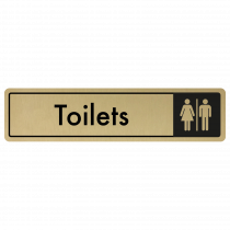 Toilets Door Sign - Black on Gold