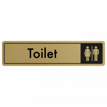 Toilet Door Sign - Black on Gold