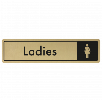 Ladies Door Sign - Black on Gold