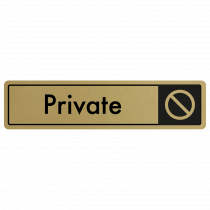 Private Door Sign - Black on Gold