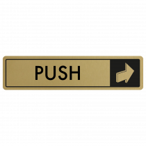 Horizontal Push Door Sign - Black on Gold