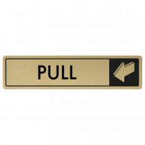Horizontal Pull Door Sign - Black on Gold