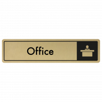 Office Door Sign - Black on Gold