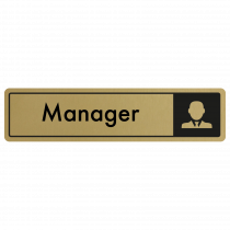 Manager Door Sign - Black on Gold