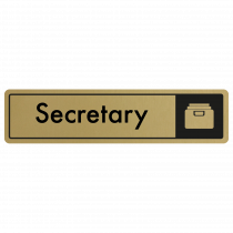 Secretary Door Sign - Black on Gold