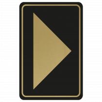 Large Arrow Door Sign - Gold on Black