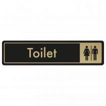 Toilet Door Sign - Gold on Black