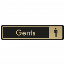 Gents Door Sign - Gold on Black
