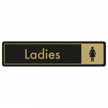 Ladies Door Sign - Gold on Black