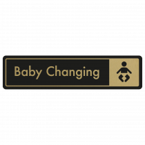 Baby Changing Door Sign - Gold on Black