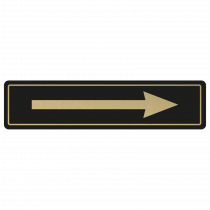 Arrow Door Sign - Gold on Black