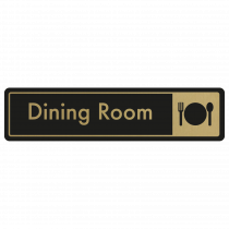 Dining Room Door Sign - Gold on Black