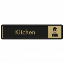 Kitchen Door Sign - Gold on Black