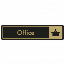 Office Door Sign - Gold on Black