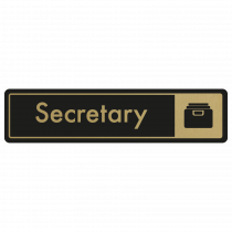 Secretary Door Sign - Gold on Black