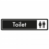 Toilet Door Sign - White on Black