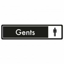 Gents Door Sign - White on Black