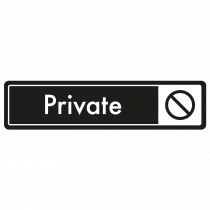 Private Door Sign - White on Black