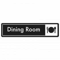 Dining Room Door Sign - White on Black