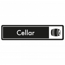 Cellar Door Sign - White on Black