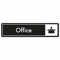 Office Door Sign - White on Black