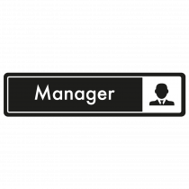 Manager Door Sign - White on Black