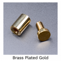 Brass Plated Gold - 19mm Stand Off Wall Fixings - Pack of 4