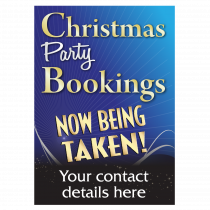 Personalised Christmas Party Bookings Poster | Advertise for Christmas | POS