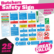 Butchers Catering Safety Sign Pack