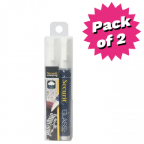 White Waterproof Liquid Chalk Pens - Pack of 2 - Medium 2-6mm Nib