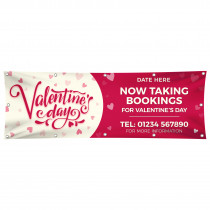 Valentines Taking Bookings Vinyl Banner